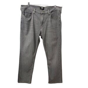Paige Mens Grey Straight-Leg Jeans Size 38 Comfortable Fit